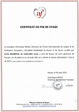CERTIFICAT DE FIN DE STAGE